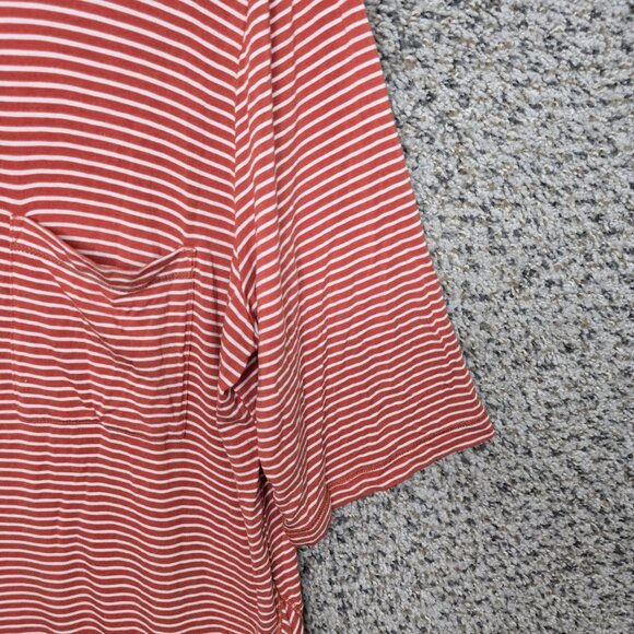 Soft Surroundings Top Womens Large Red Scoop Neck Striped Stretch Casual Ladies - Picture 2 of 7